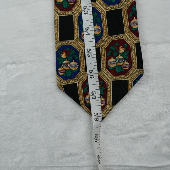 Vintage Hallmark Christmas Neck Tie Yule Tie Greetings 4"x58" Silk 1996 - Picture 9 of 9